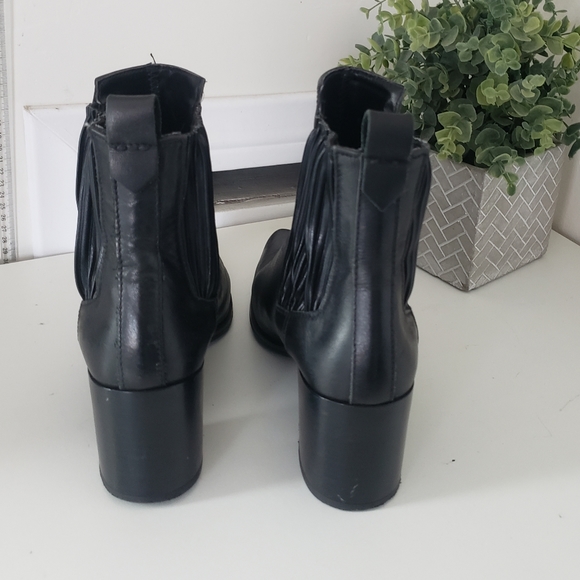 Zara Leather chealsea Bootie block heel - Picture 4 of 5